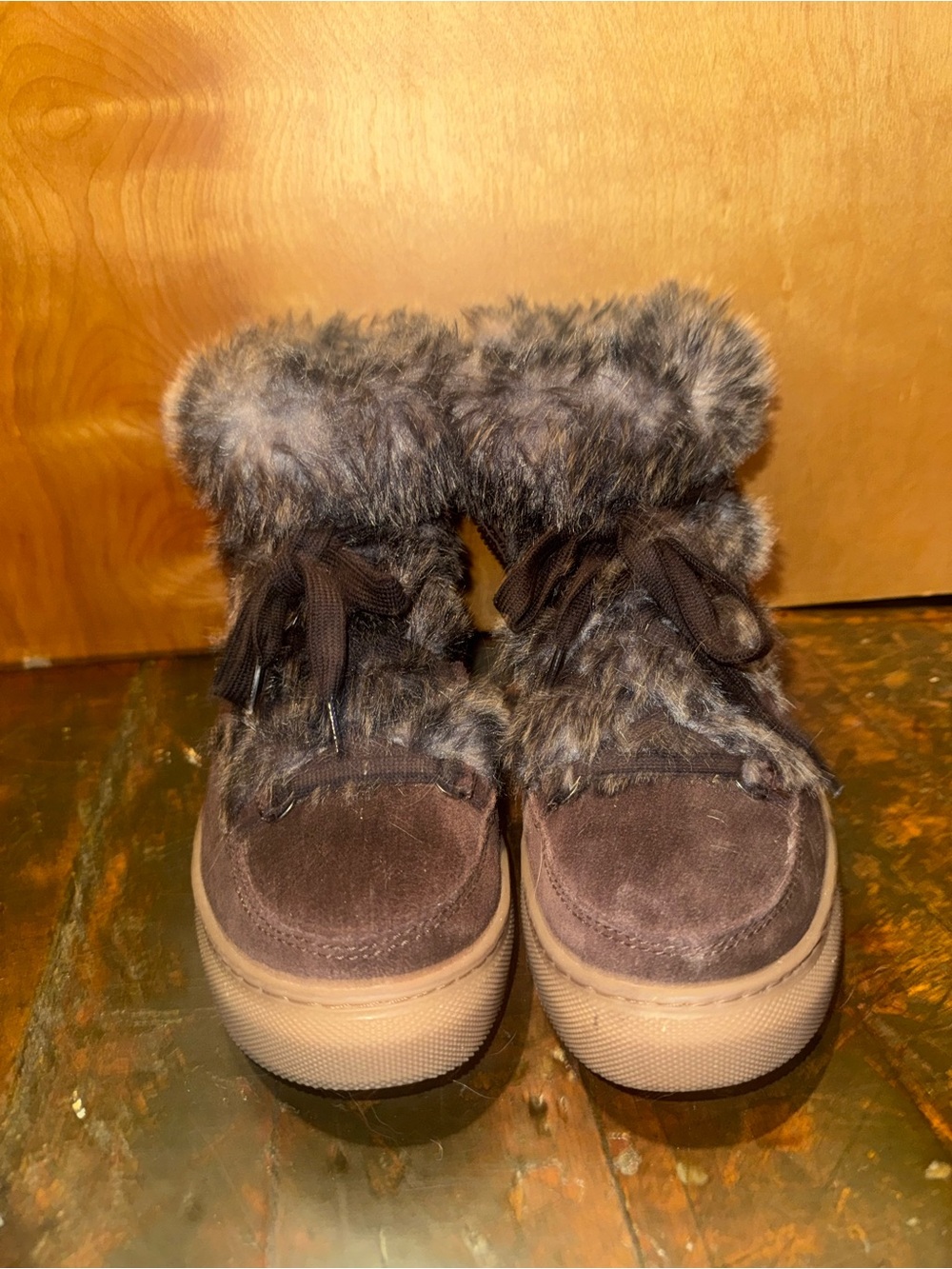 Cougar Faux-Fur Trim Brown Winter Boots